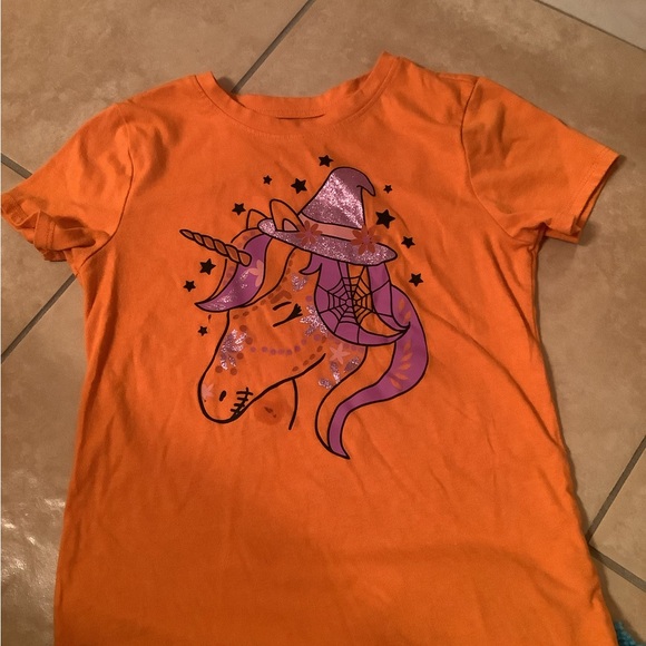 Wonder Nation Halloween shirt unicorn sparkle Med 7/8 in good shape - Picture 1 of 7